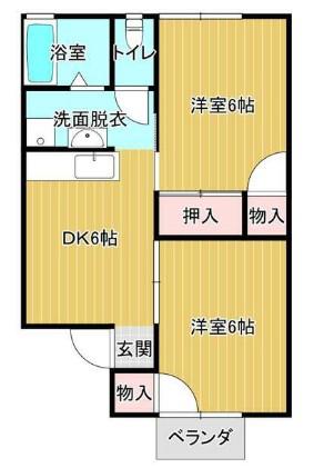 セジュール池田(2DK/1階)の間取り写真
