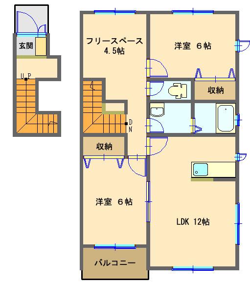 ク・ラージュ(2SLDK/2階)の間取り写真