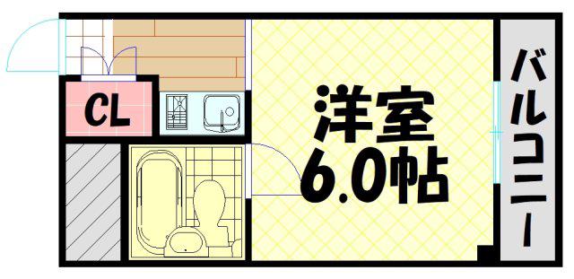 グランシャトグランシャトー橘(1K/5階)の間取り写真