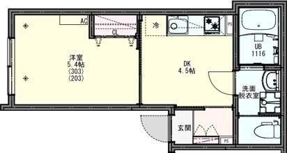KEIAI RESIDENCE西八王子2(1DK/3階)の間取り写真