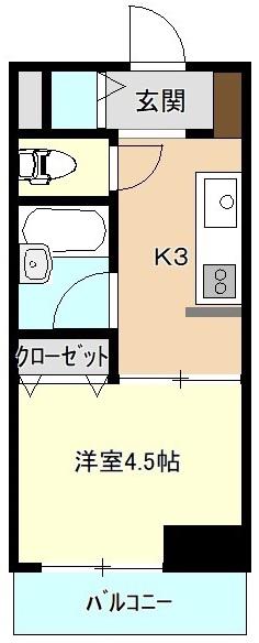 ダイアパレスステーションプラザ前橋(1K/2階)の間取り写真