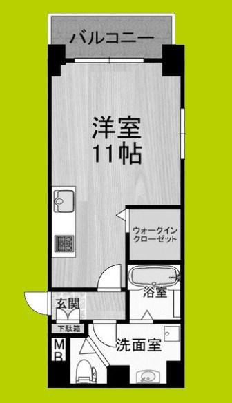 M.HILLS西本町(ワンルーム/2階)の間取り写真