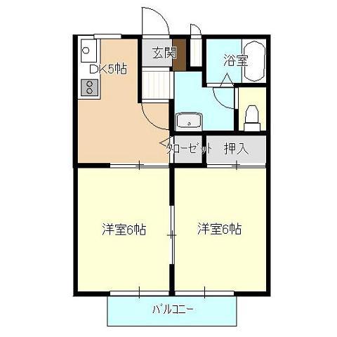 サンライフASA I(2DK/1階)の間取り写真