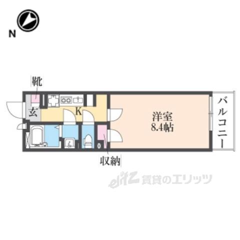 クレイノ大物(1K/1階)の間取り写真