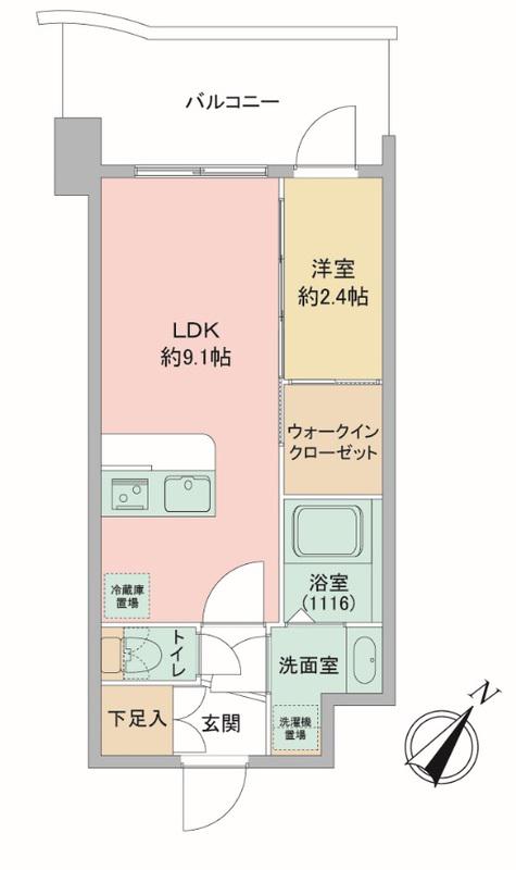 セレニテ神戸駅前アリエ(1LDK/12階)の間取り写真
