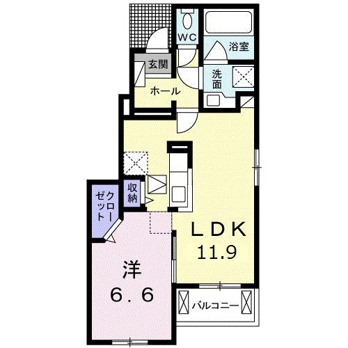 アルコバレーノ(1LDK/1階)の間取り写真