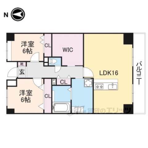 PHOENIXCOURT交野1(2LDK/2階)の間取り写真