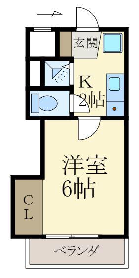 ラヴニール(1K/3階)の間取り写真