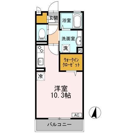 アルエット(ワンルーム/2階)の間取り写真
