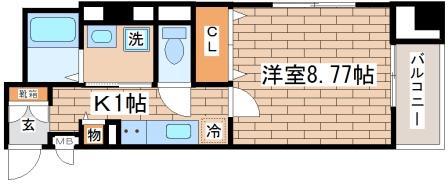 レジデンス富久寿(1K/2階)の間取り写真