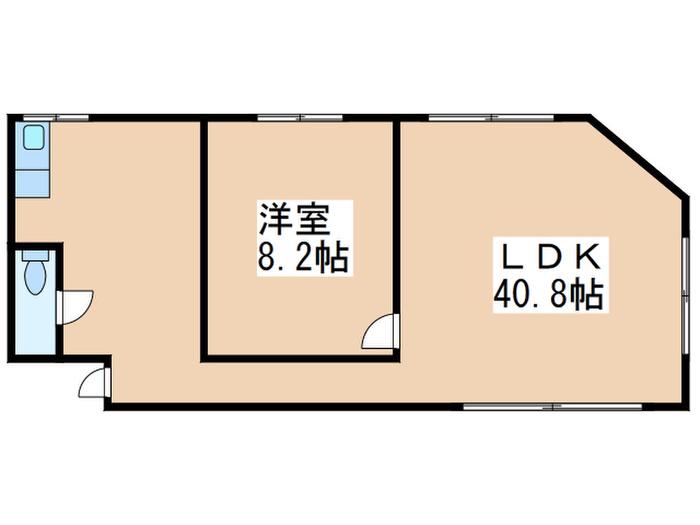 エバグリーン益田(1LDK/2階)の間取り写真