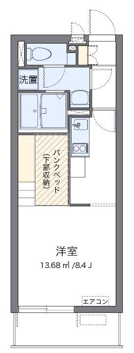 アプローズ(ワンルーム/1階)の間取り写真