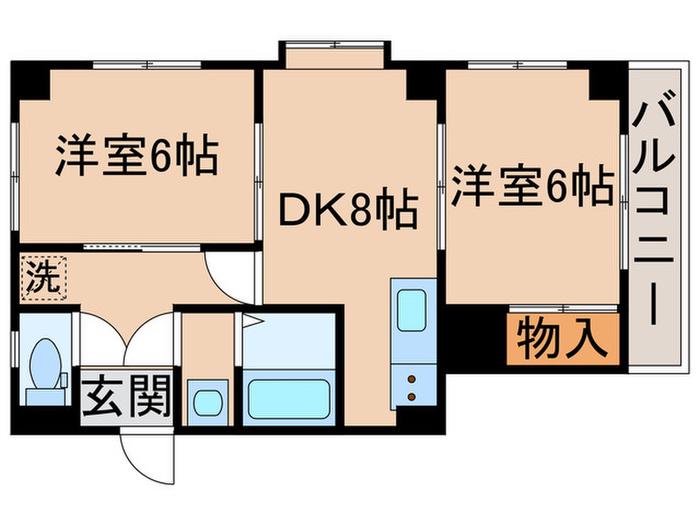 和幸マンション(2DK/1階)の間取り写真