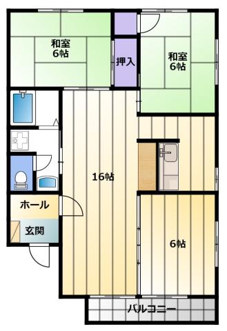 セジュール蜆塚(3LDK/1階)の間取り写真
