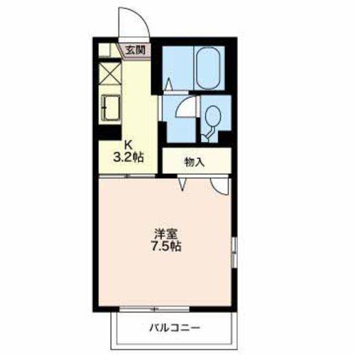 ディアスMIO(1K/1階)の間取り写真