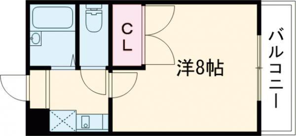 南海本線 羽倉崎駅 徒歩15分 3階建 築30年(1K/2階)の間取り写真