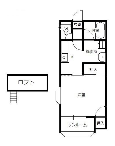 KEIグランデ(1K/3階)の間取り写真