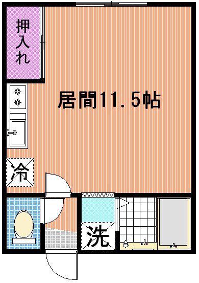 フヅキハイツ(1K/2階)の間取り写真