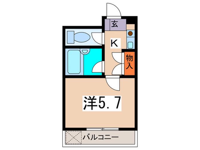 リベルテ(1K/2階)の間取り写真