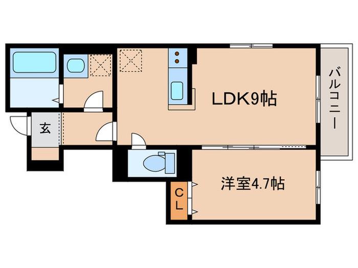 ブエナビスタ二子玉川(1LDK/1階)の間取り写真