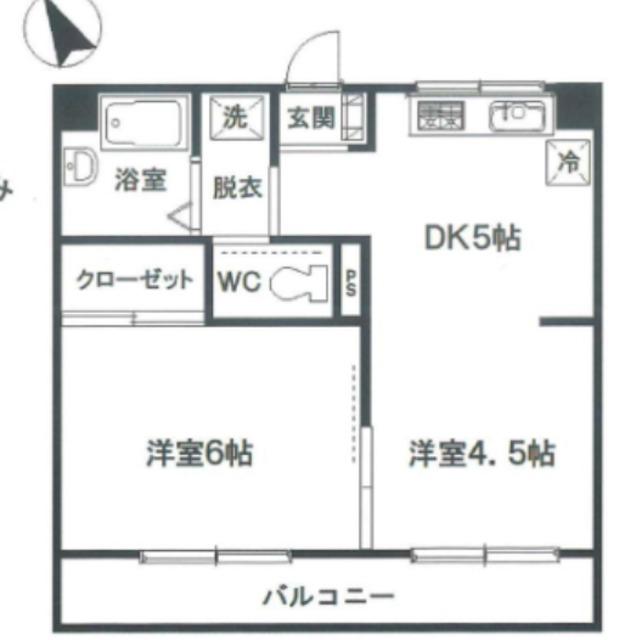 メゾン矢澤(2DK/1階)の間取り写真