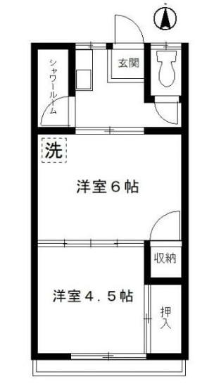 石森マンション(2K/3階)の間取り写真