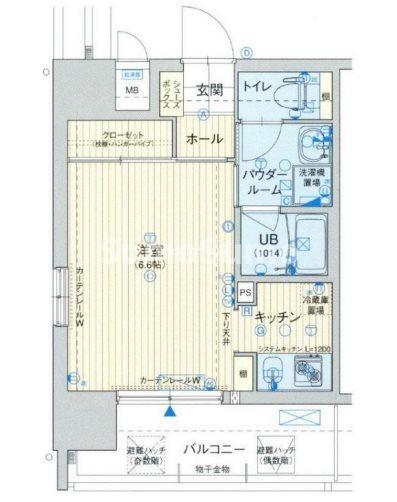 ジュネーゼ京町堀パークサイド(ワンルーム/9階)の間取り写真