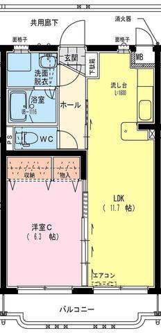 レザンス波島(1LDK/3階)の間取り写真