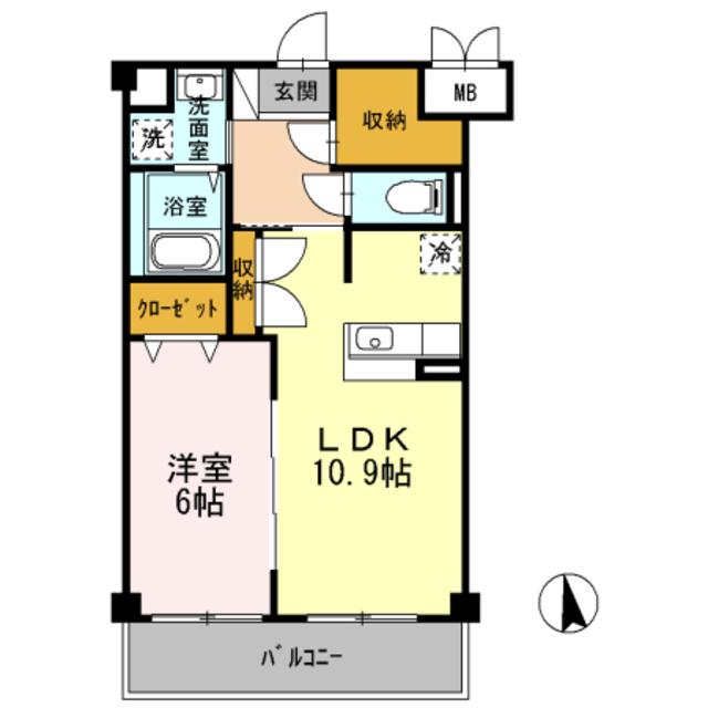 アテリアコート(1LDK/3階)の間取り写真