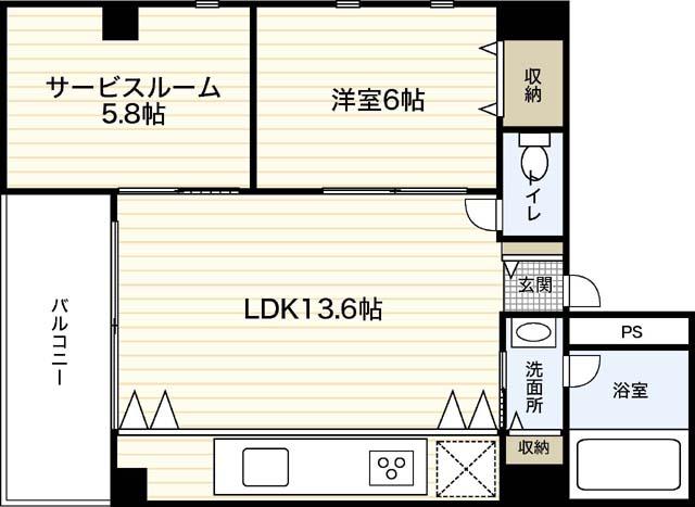 87G YOSHIJIMA AVE(1SLDK/7階)の間取り写真