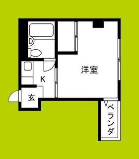 セントラルハイツ石田(1K/4階)の間取り写真