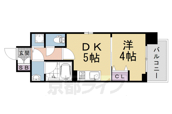 ベラジオ 雅び 京都七条ウエストII(1DK/3階)の間取り写真
