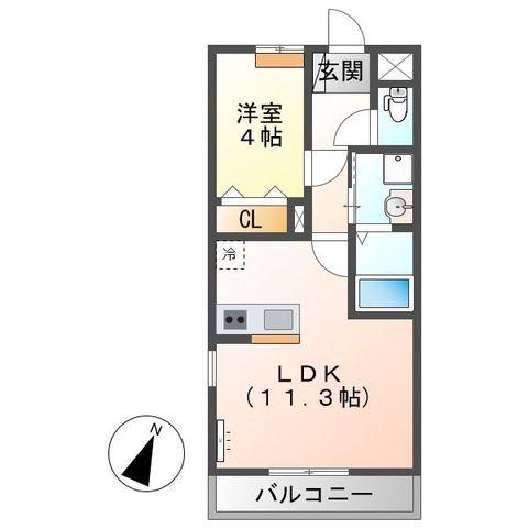 LIEBE AVENIR(1LDK/2階)の間取り写真