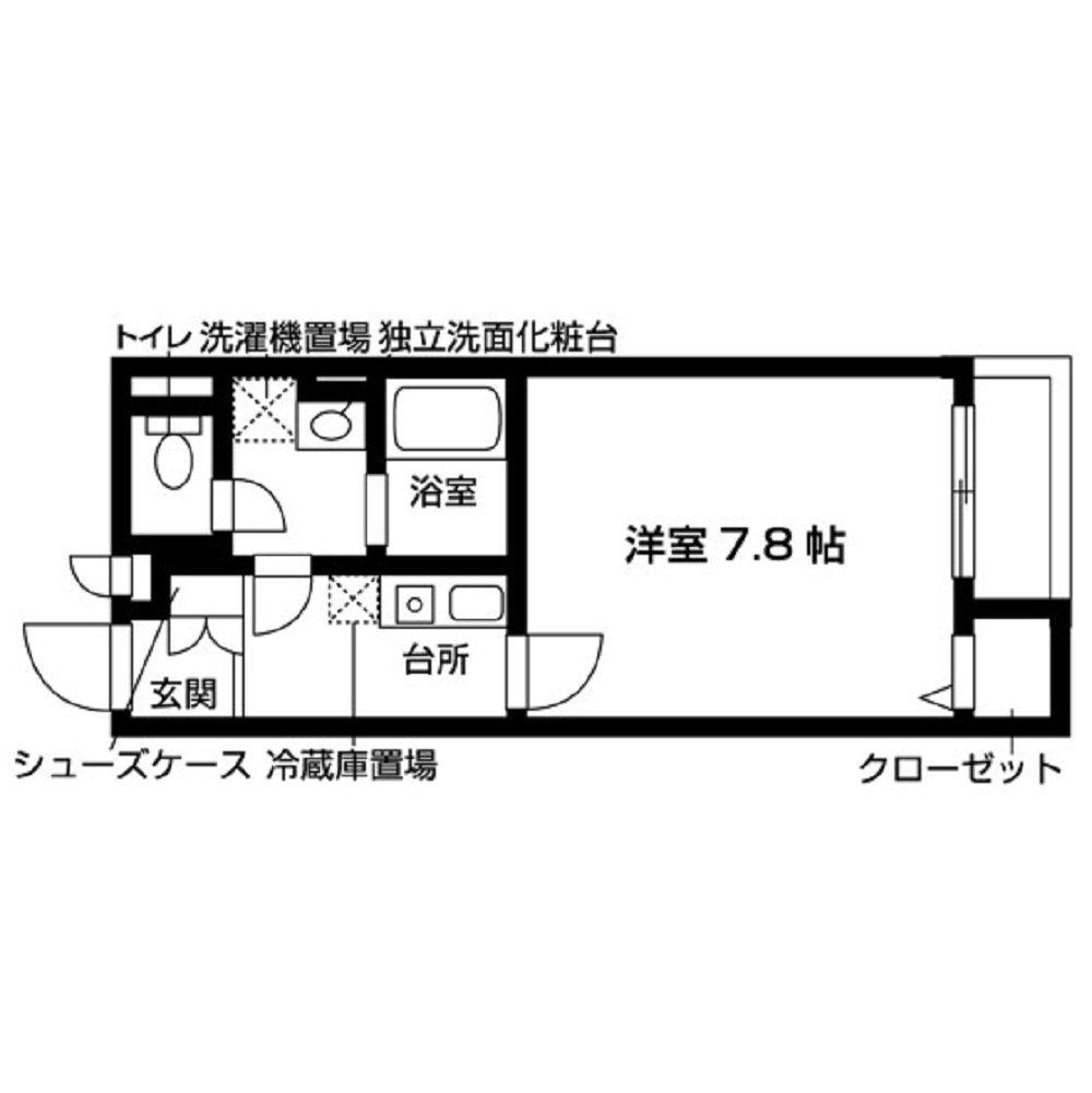 プリモス八戸ノ里(1K/2階)の間取り写真