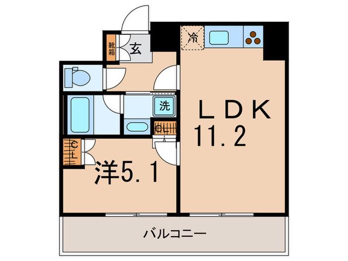 コンフォリア駒場(1LDK/4階)の間取り写真
