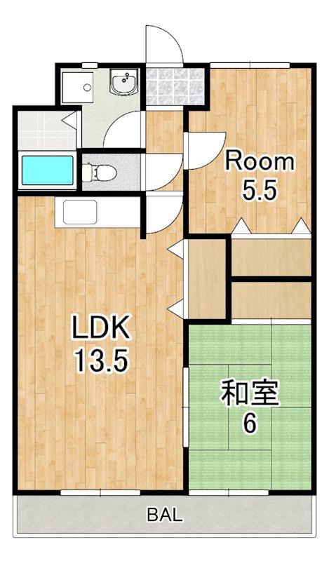 アセンブル高野(2LDK/3階)の間取り写真