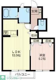 ヴァンベールIII(1LDK/1階)の間取り写真