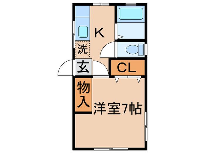 立澤ハウス(1K/1階)の間取り写真