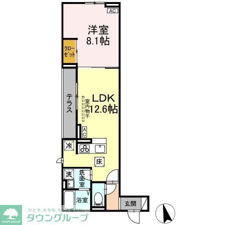 ASSET-COURT小金井本町A(1LDK/1階)の間取り写真
