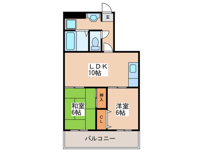 サンクレスト宮崎台(2LDK/3階)の間取り写真