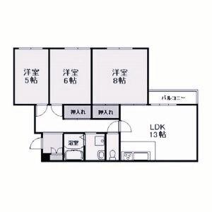 グリーンハイツ妙法寺 B棟(3LDK/3階)の間取り写真