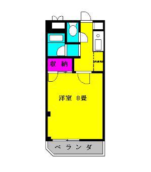 ハイツ稲田III(1K/3階)の間取り写真
