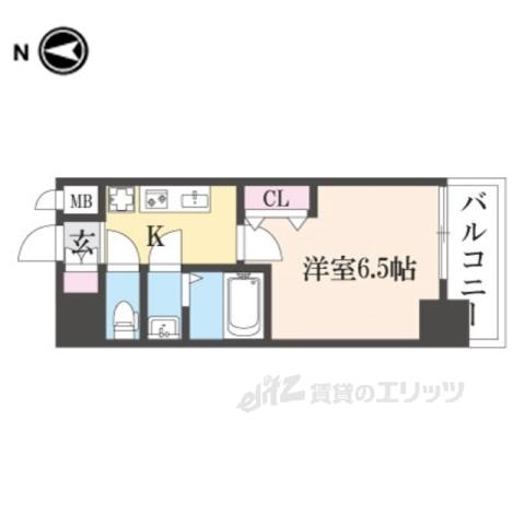 北本町1丁目PJ(1K/3階)の間取り写真