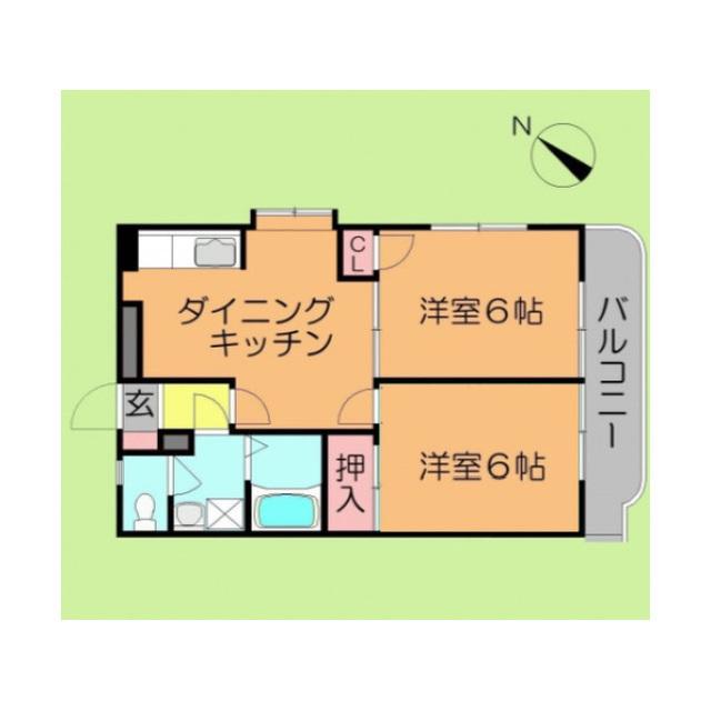 ファミールサンワ(2DK/2階)の間取り写真