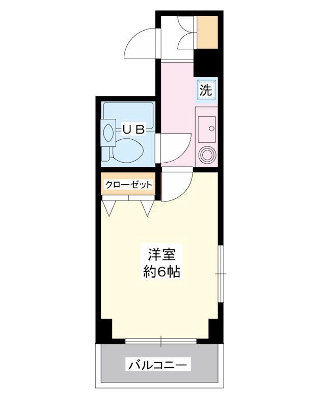 ローズマンションB10番館(1K/3階)の間取り写真