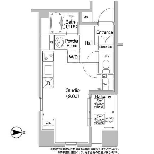 コンフォリア銀座イースト(ワンルーム/3階)の間取り写真
