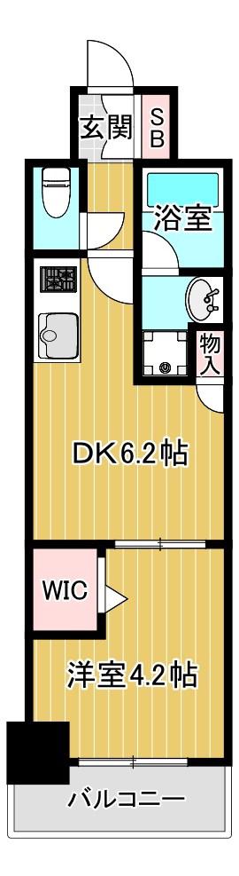 アーバネックス大阪天満橋(1DK/7階)の間取り写真