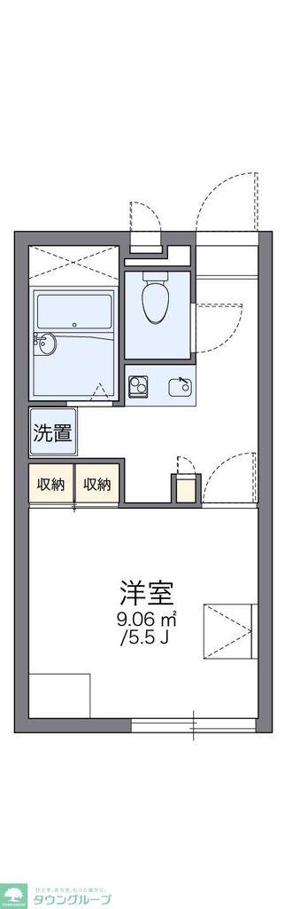 レオパレスリベェール(1K/1階)の間取り写真