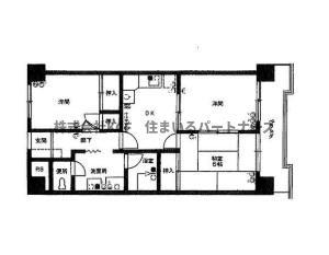 久留米パインハイツ(3DK/5階)の間取り写真