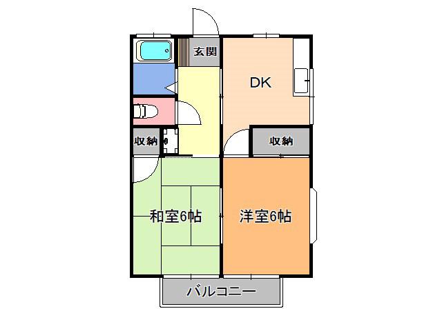 安納ハイツ(2DK/1階)の間取り写真